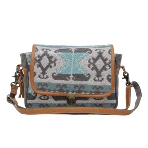 Myra Bag Western Leather Shoulder Bag for Women - Upcycled Canvas Crossbody Bag Isabela Eve