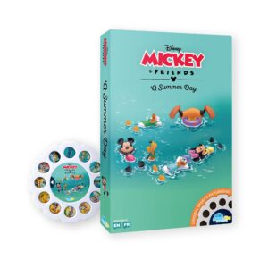 moonlite storytime mickey and friends a summer day storybook reel, a magical way to read together, digital story for projector, fun sound effects, learning gift for kids ages 1 year and up