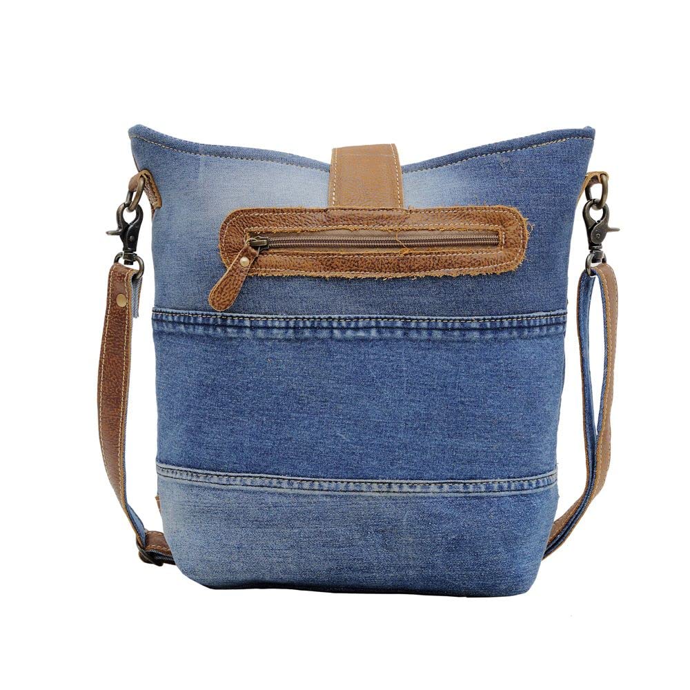 Myra Bag Western Leather Shoulder Bag for Women - Upcycled Canvas Crossbody Sofia Mia