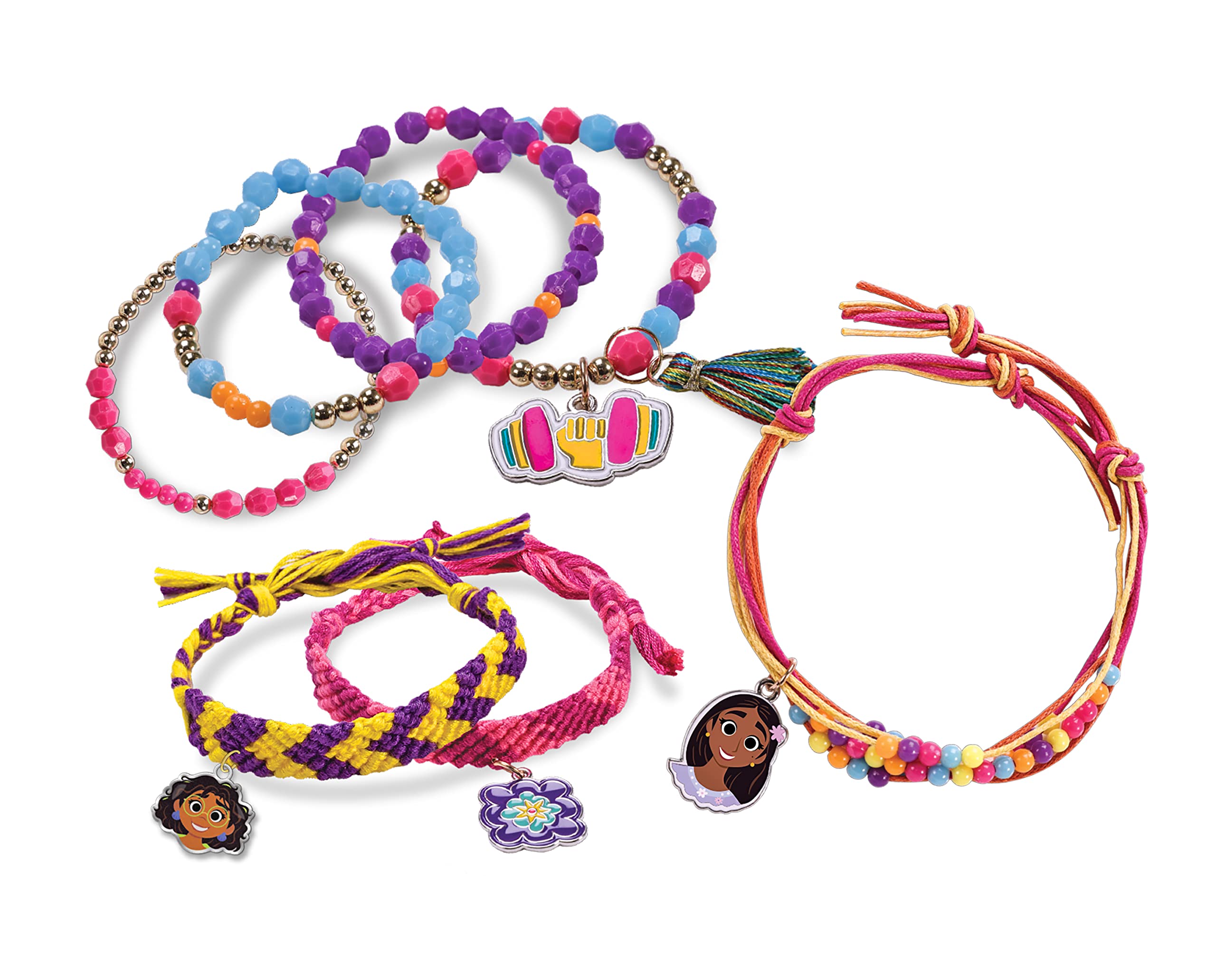 Cra-Z-Art Disney Encanto Enchanted Sparkling Jewelry Bracelet Kit, Make 25 Bracelets, Ages 6 and up