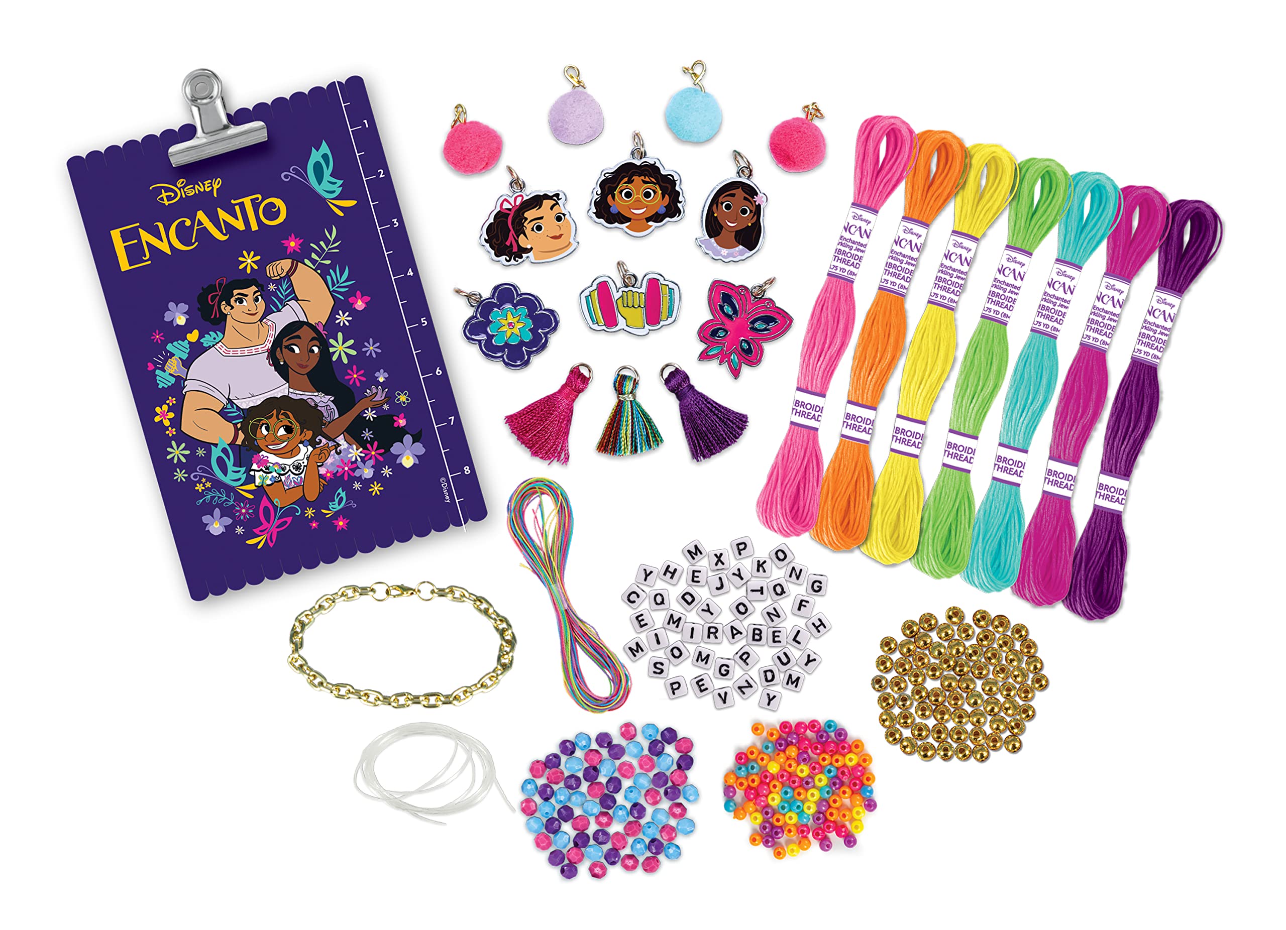 Cra-Z-Art Disney Encanto Enchanted Sparkling Jewelry Bracelet Kit, Make 25 Bracelets, Ages 6 and up