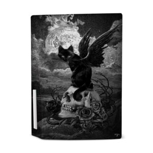 Head Case Designs Officially Licensed Alchemy Gothic Nine Lives of Poe Skull Cat Gothic Vinyl Faceplate Gaming Skin Decal Compatible with Sony Playstation 5 PS5 Disc Console & DualSense Controller