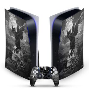 Head Case Designs Officially Licensed Alchemy Gothic Nine Lives of Poe Skull Cat Gothic Vinyl Faceplate Gaming Skin Decal Compatible with Sony Playstation 5 PS5 Disc Console & DualSense Controller