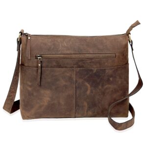 vintage leather women's crossbody bags medium size sling women purse, shoulder bags & handbags