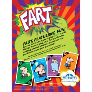 Fart - The Explosive Card Game - Easy to Learn Fast Flatulent Fun, Kids Family & Friends Party Game, Funny Fast Acting, Toilet Humor, Outset Media, Ages 8+, 3+ Players