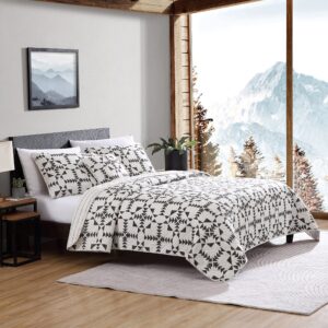 Eddie Bauer- Queen Quilt Set, Cotton Reversible Bedding Set, All Season Home Décor with Bonus Pillow Cover (Arrowhead Charcoal, Queen)