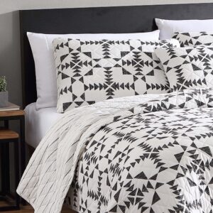 Eddie Bauer- Queen Quilt Set, Cotton Reversible Bedding Set, All Season Home Décor with Bonus Pillow Cover (Arrowhead Charcoal, Queen)