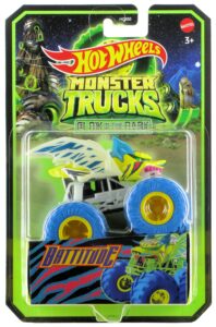 hot wheels 2023 monster trucks 1:64 scale diecast glow in the dark battitude