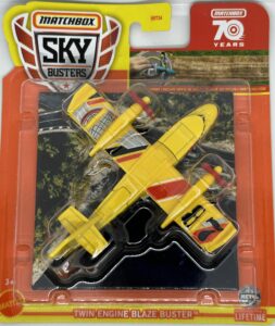 matchbox 2023 - sky busters - twin engine blaze buster 31/32 - fire jet - matchbox 70 years - ships bubble wrapped in a box.