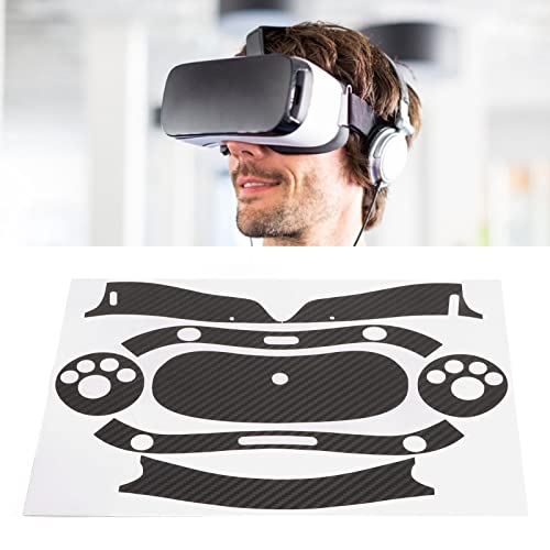 VR Controller Stickers, Full Protection Stylish Accurate Hole Position Dustproof VR Glasses Skin Sticker for VR Protective Accessories (Carbon Grain Black)