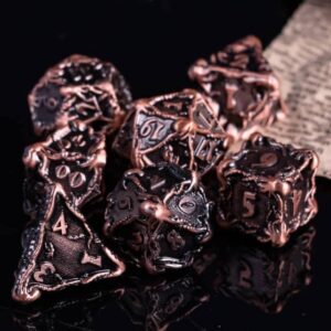 burning copper storm kraken dnd metal dice set for dungeons and dragons gifts, d&d, d and d, pathfinder, accessories, d20, polyhedral, resin dice, metal, dice tray, tower, bag, box