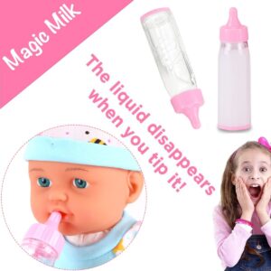 Liberty Imports 2 Pack Twin Baby Dolls Playset - 12" Realistic Soft Body Talking Newborn Boy & Girl Toy Dolls with Magic Milk Bottles Accessories for Kids Imaginative Pretend Play Nursing