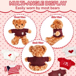 5 Pcs Doll Clothes Bear Clothes Cute Stuffed Animal Clothing Doll Accessories Cotton Plush Toy Clothes Bear Sweater Outfit Fit Most 14-18 Inch Bears Animal Plush Dolls Stuffed Toys