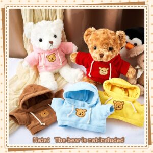 Junkin 5 Pcs Bear Clothes Tee Bear Hoodie Fit 14-18 Inches Bears Sublimation Stuffed Animal Clothes Cute Tiny Clothes DIY Bear Toy Make Your Own Plush Doll Clothes