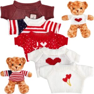 5 pcs doll clothes bear clothes cute stuffed animal clothing doll accessories cotton plush toy clothes bear sweater outfit fit most 14-18 inch bears animal plush dolls stuffed toys