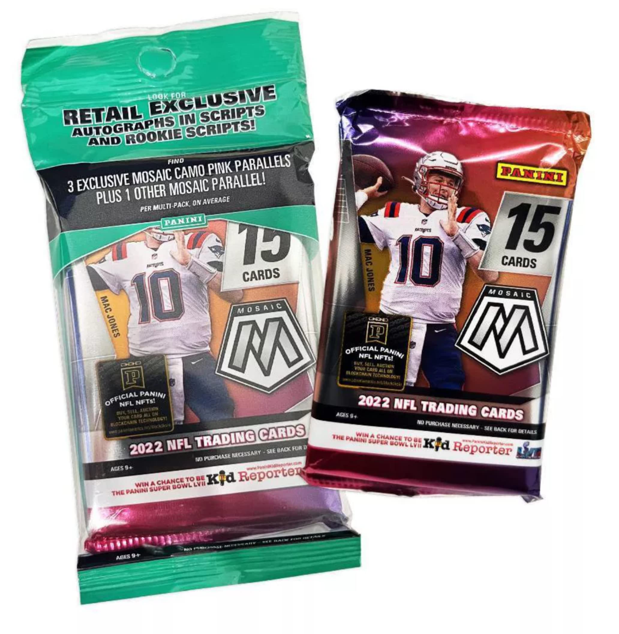 2022 Panini Mosaic Football Cello Pack - 15 Cards Per Pack