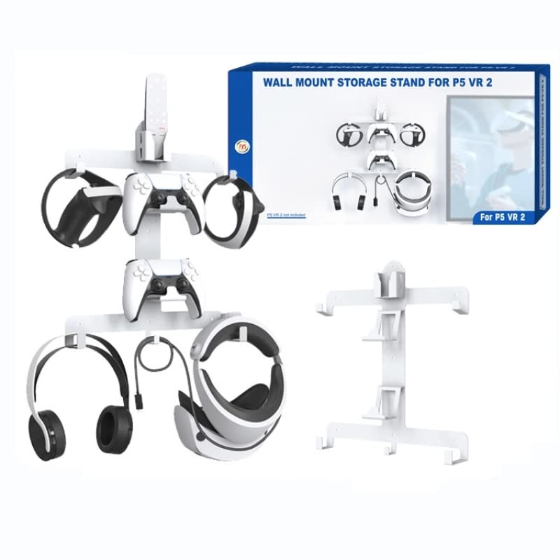 Wall Mount for PSVR2 Wall Storage Bracket for VR Multifunctional Wall Mount Can Store Handle Headset Remote Control Suitable for Travel and Home Storage