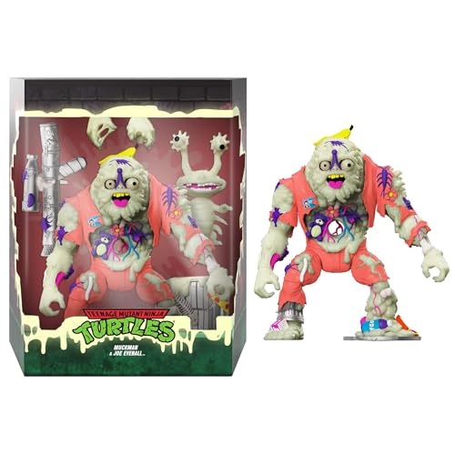 Super7 ULTIMATES! Teenage Mutant Ninja Turtles Muckman and Joe Eyeball (Glow in The Dark) - 7" TMNT Action Figure with Accessories Classic Cartoon Collectibles and Retro Toys