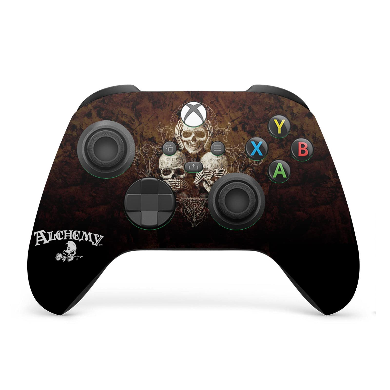 Head Case Designs Officially Licensed Alchemy Gothic No Evil Three Skull Gothic Vinyl Sticker Gaming Skin Decal Cover Compatible with Xbox Series X Console and Controller Bundle