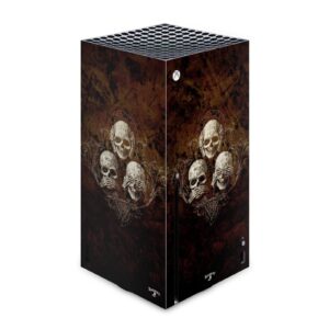 head case designs officially licensed alchemy gothic no evil three skull gothic vinyl sticker gaming skin decal cover compatible with xbox series x console