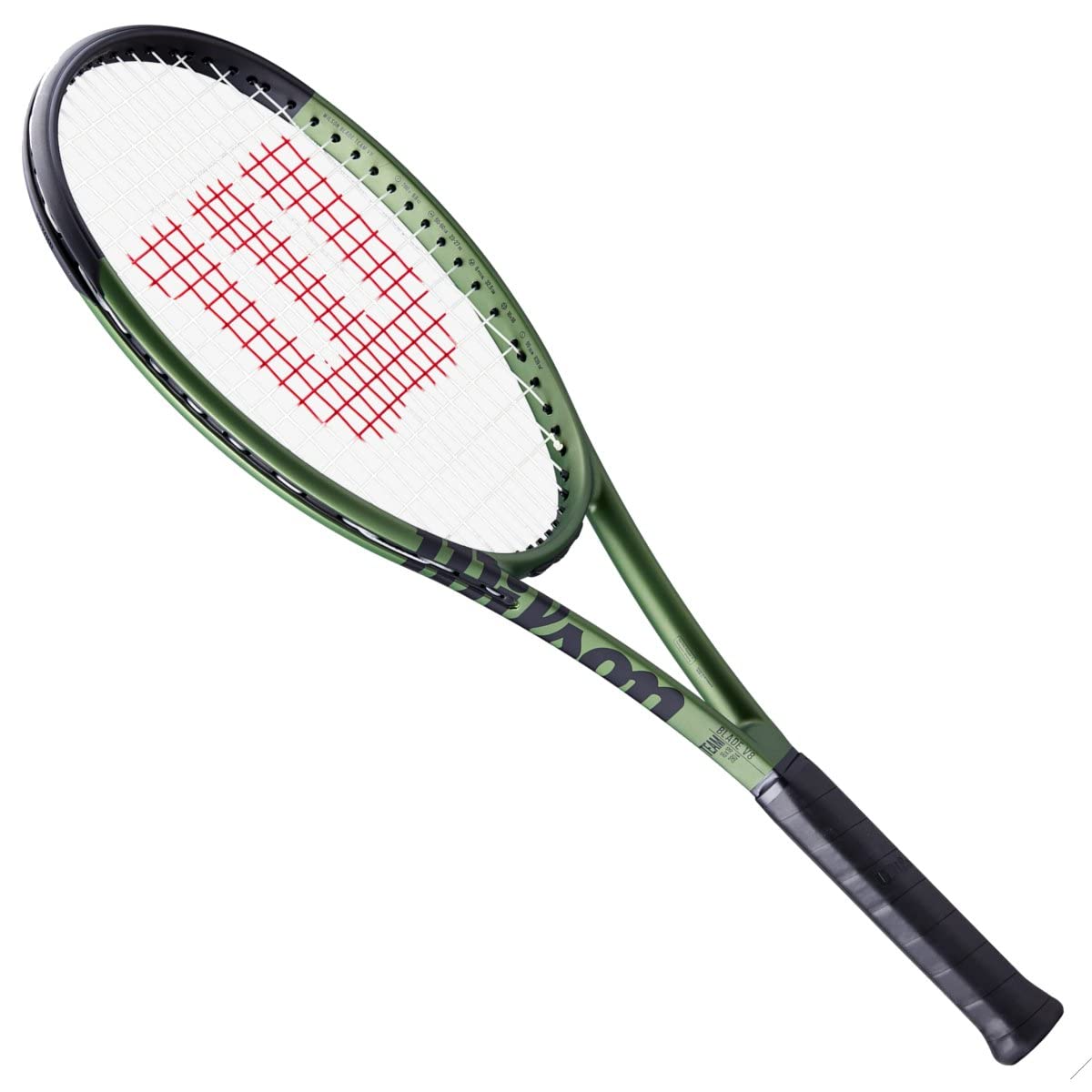 WILSON Blade Team V8 Strung Tennis Racquet - Economical Quality Intermediate Racquet - 4-3/8 Grip, Green & Black