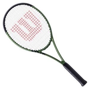 WILSON Blade Team V8 Strung Tennis Racquet - Economical Quality Intermediate Racquet - 4-3/8 Grip, Green & Black