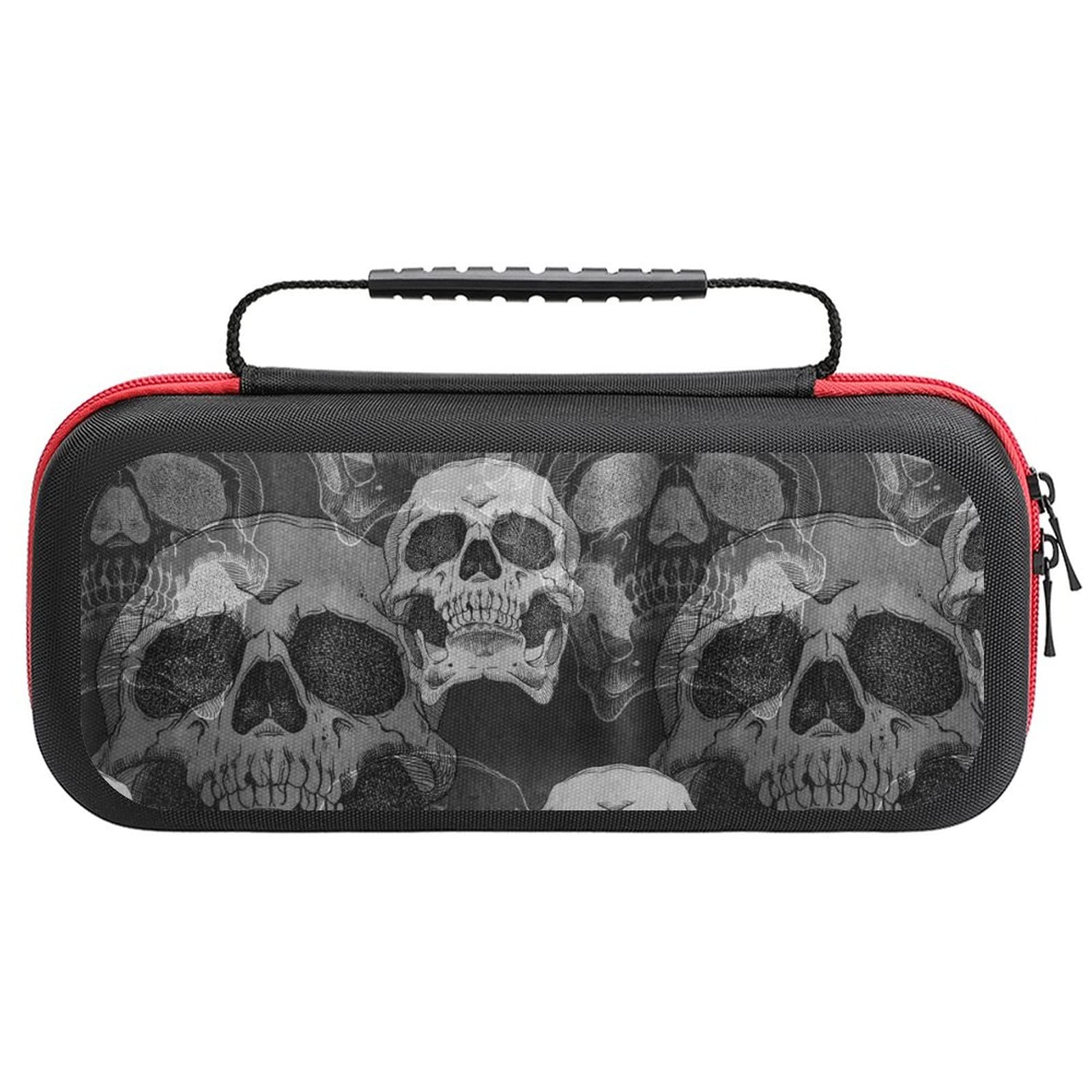 AoHanan Terrible with Skull Switch Carrying Case Compatible with Switch Game Case with 20 Games Cartridges Hard Shell Travel Protection Case for Switch Console & Accessories