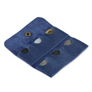 Leather Guitar Pick Holder, Guitar Pick Holder Case Bag, Plectrum Case Bag, Pick Cover, Gift for Guitar Players (Blue)