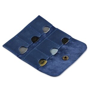 Leather Guitar Pick Holder, Guitar Pick Holder Case Bag, Plectrum Case Bag, Pick Cover, Gift for Guitar Players (Blue)