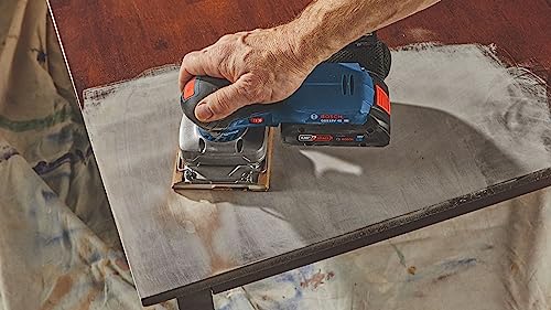 BOSCH GSS18V-40N 18V Brushless Sheet Orbital Finishing Sander with Dust Bag, 1/4 Sheet and 1/3 Sheet (Bare Tool)