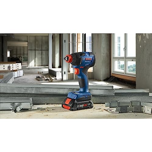 BOSCH GDX18V-1860CB23 18V Connected-Ready Two-In-One 1/4 In. and 1/2 In. Bit/Socket Impact Driver/Wrench Kit with (1) CORE18V® 4 Ah Advanced Power Battery and (1) 2 Ah Standard Power Battery