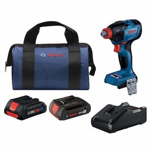 bosch gdx18v-1860cb23 18v connected-ready two-in-one 1/4 in. and 1/2 in. bit/socket impact driver/wrench kit with (1) core18v® 4 ah advanced power battery and (1) 2 ah standard power battery