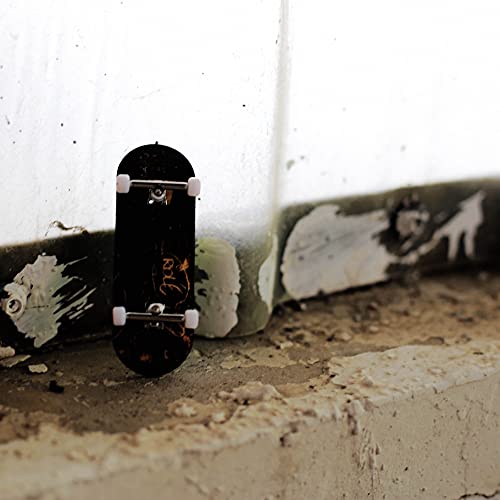 NOAHWOOD Fingerboards Deck (9.5s Short Nose Short Tail) Finger Skateboarding Deck (only deck no truck no wheel) (Black Cat i)