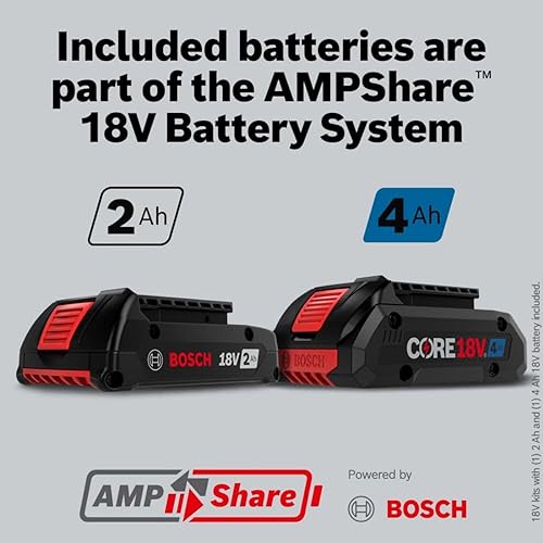 BOSCH GDX18V-1860CB23 18V Connected-Ready Two-In-One 1/4 In. and 1/2 In. Bit/Socket Impact Driver/Wrench Kit with (1) CORE18V® 4 Ah Advanced Power Battery and (1) 2 Ah Standard Power Battery