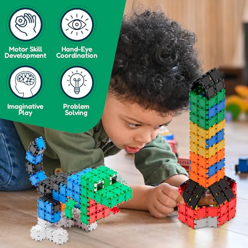 BEBLOX Building Blocks | Building Toys for Kids Ages 4-8 250-piece Set - Learning & Educational Fun Stem Toys - Birthday Gifts for Boys & Girls Age 4 5 6 7 8 9 10 11 & 12 Year Old Toys