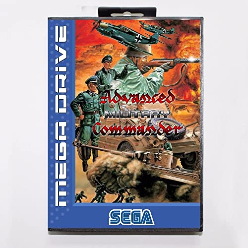 Advanced Military Commander Game Cartridge 16 Bit MD Game Card With Retail Box For Sega Mega Drive For Genesis (Black)