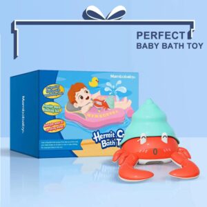 Mambobaby Bath Toy with Shower Head for Toddlers 1-3, HECCEI Baby Bathtub Rinser Toy Crab Sprinkler Electric Shower Spray Water Toy for Boys Girls Infants Kids