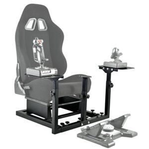 minneer racing flight simulator cockpit fit for logitech/thrustmaster/fanatec x56 x52 g29 g920 t248 tx,support hotas warthog match seat,drive gaming mount. seat, joystick & handbrake not included