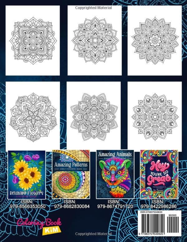 Relaxing Mandala Patterns Adult Coloring Book: Stress Relieving Mandala, Anxiety Relief Coloring Pages.