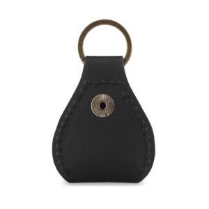 Leather Guitar Pick Holder Keychain, Guitar Pick Holder Case Bag, Plectrum Key Fob Cases Bag, Gift for Guitar Players (Black)