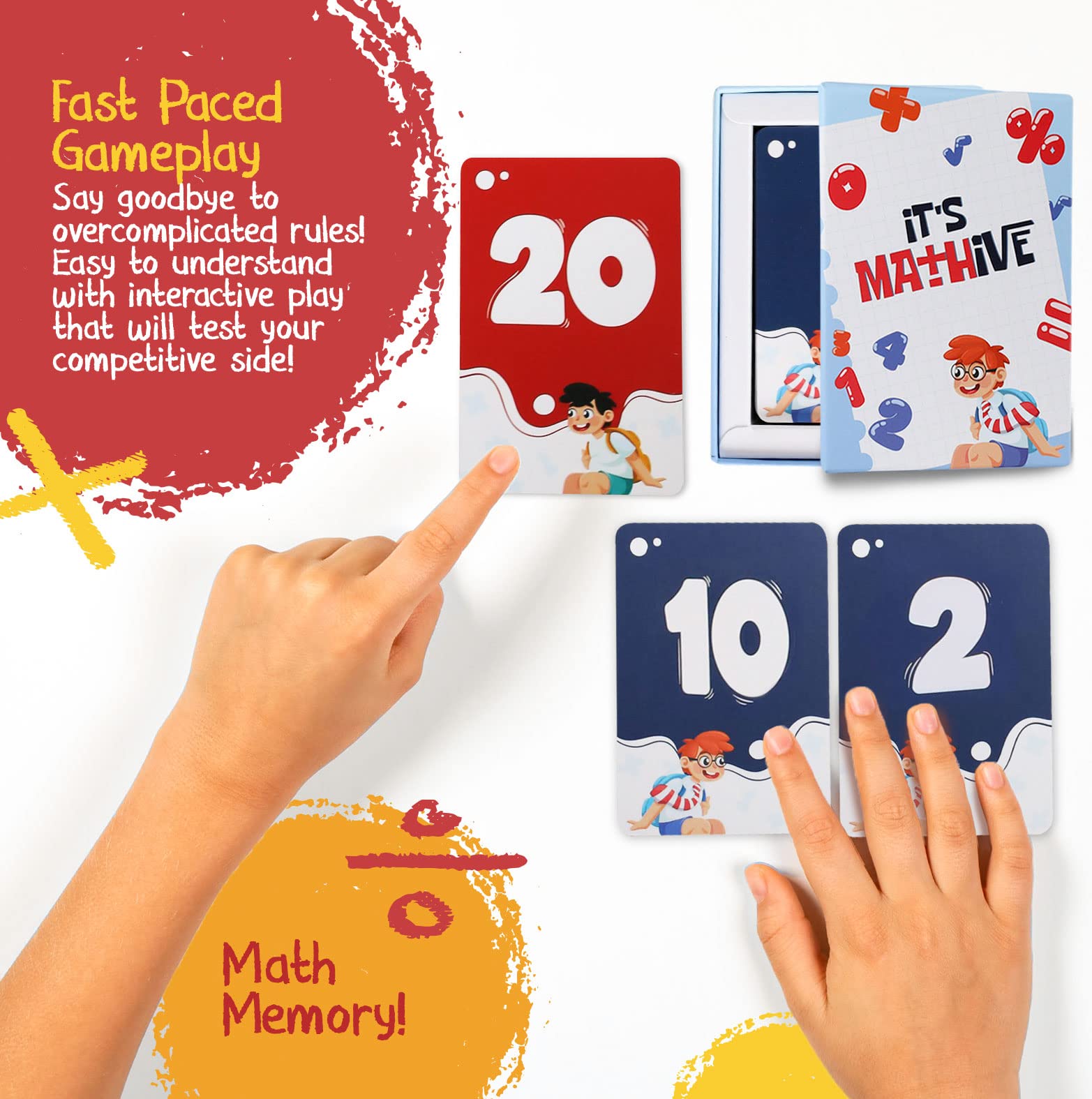 It's Mathive Card Game for Kids – Interactive Math Game Learning Games for Teens, Adults – Easy Gameplay Fast Paced Smart Games for Classroom, Home – Fun and Educational Games