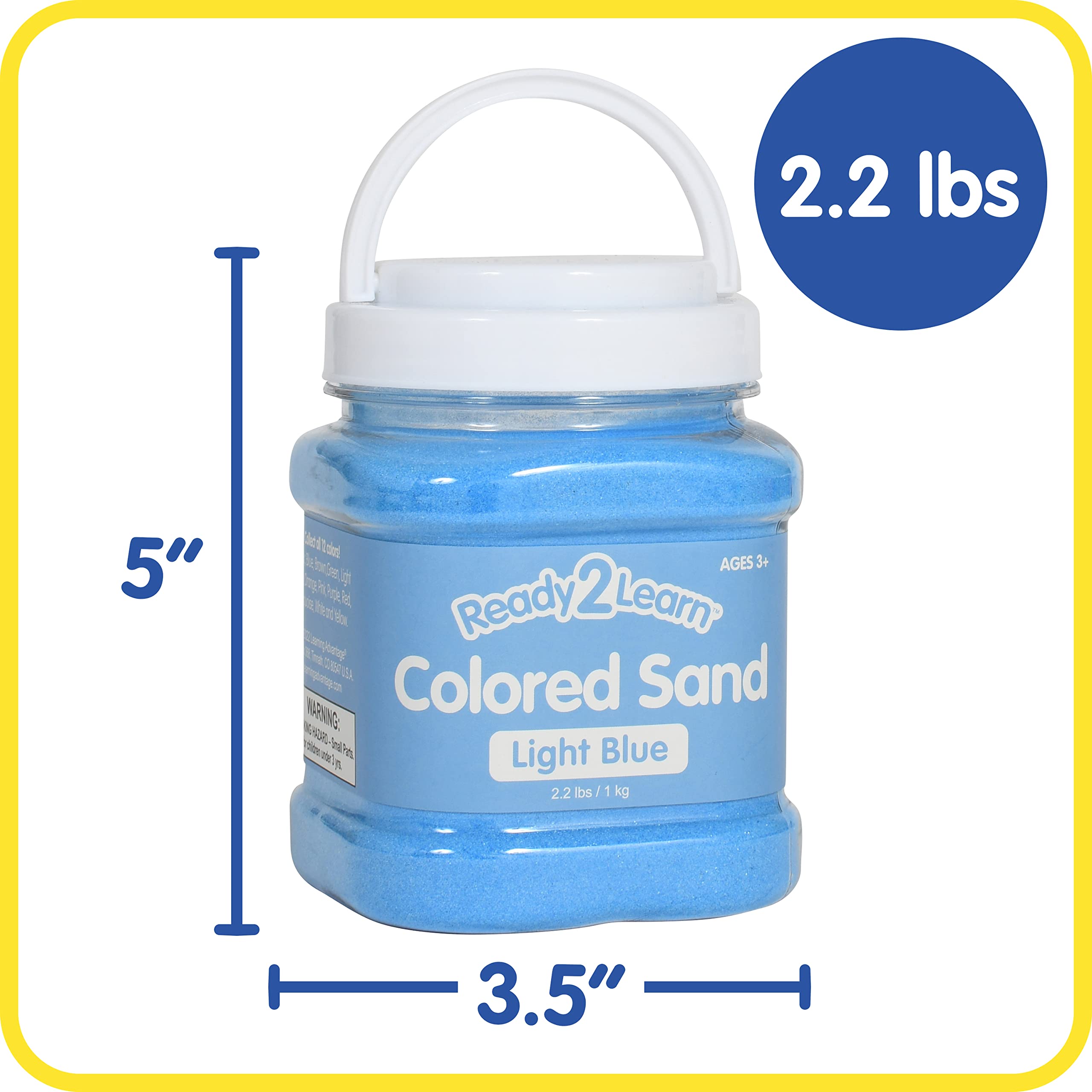 READY 2 LEARN Colored Sand - Light Blue - 2.2 lbs - Play Sand for Kids - Perfect for Wedding Unity Ceremonies, Crafts, Sensory Bins and Vase Filler