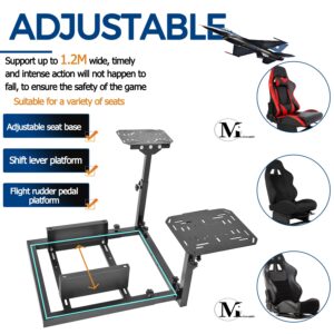 Minneer Racing Flight Simulator Cockpit Fit for Logitech/Thrustmaster/Fanatec X56 X52 G29 G920 T248 TX,Support Hotas Warthog Match Seat,Drive Gaming Mount. Seat, Joystick & Handbrake Not Included