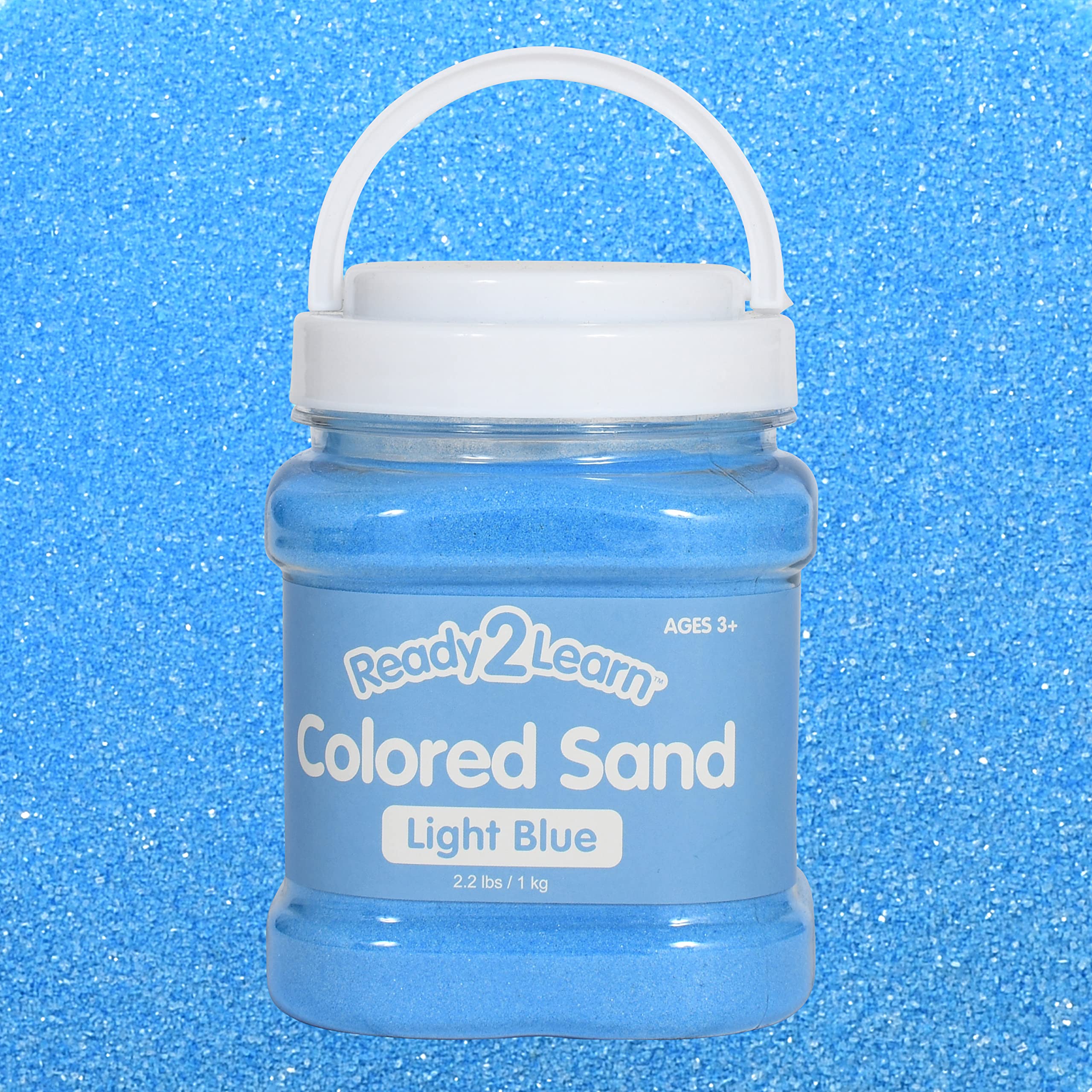 READY 2 LEARN Colored Sand - Light Blue - 2.2 lbs - Play Sand for Kids - Perfect for Wedding Unity Ceremonies, Crafts, Sensory Bins and Vase Filler