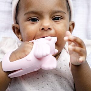 Itzy Ritzy Bitzy Grip Hand Teether - Silicone Teether for Babies - Developmental Teether Toy with Easy-to-Hold Hand Grip, Designed for Babies 3 Months & Up (Unicorn)