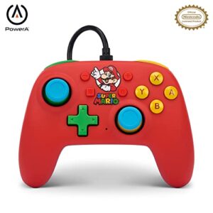 powera nano wired controller for nintendo switch - mario bros., comfortable ergonomics, officially licensed for nintendo switch and nintendo switch lite, compact, smaller, portable