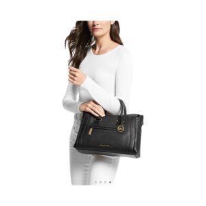 Michael Kors Carine Leather Satchel Large (Black)