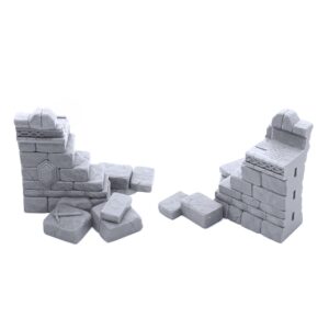 EnderToys Dwarf Settlement Walls by Makers Anvil, 3D Printed Tabletop RPG Scenery and Wargame Terrain 28mm Miniatures