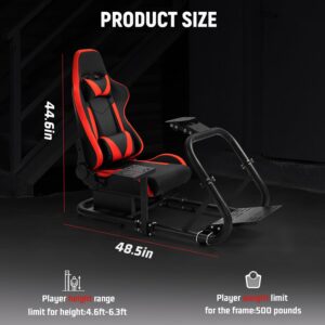 Dardoo G29 Racing Simulator Cockpit with Seat Fit for Logitech/Thrustmaster/Fanatec/PC G25 G27 G920 G923 T300RS,Ultra-Sturdy Alloy Steel Steering Wheel Stand,Without Wheel,Pedal & Handbrake