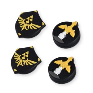 dlseego skyward sword thumb grips caps for switch & switch lite & switch oled joy con joystick protive button caps soft silicone cool analog controller joystick cover 4pcs - black